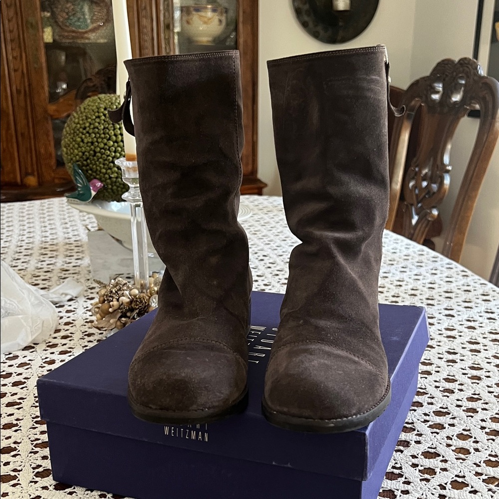 Stuart Weitzman Chocolate Suede Winter Boots
